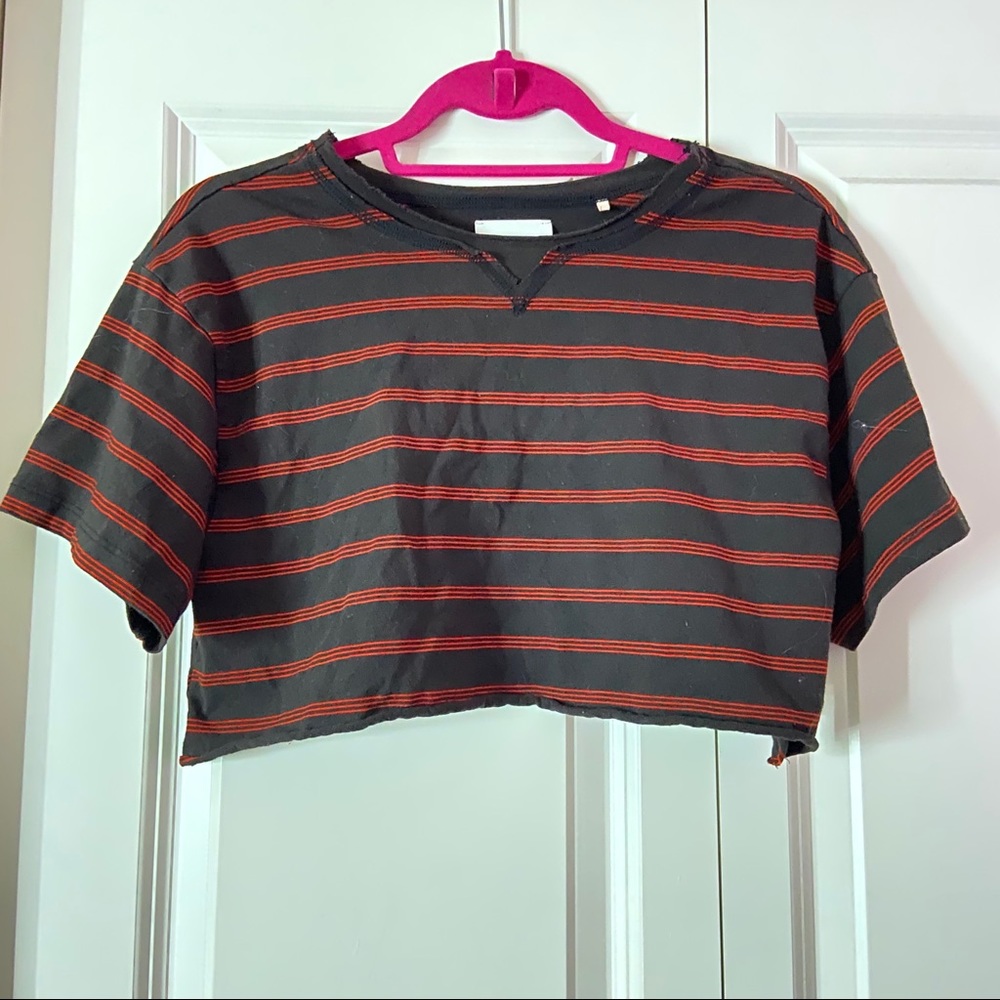 Joah brown cropped t shirt